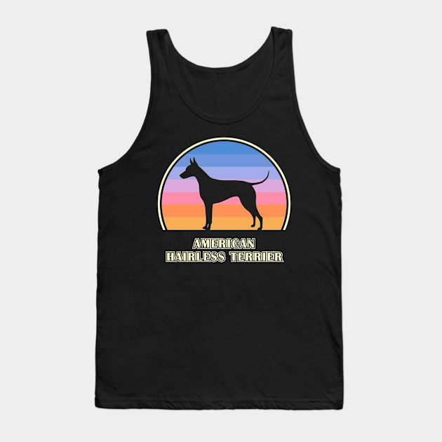 American Hairless Terrier Vintage Sunset Dog Tank Top by millersye